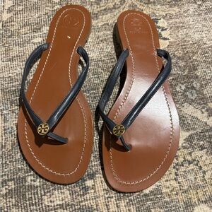 Tory Burch Navy and Brown Sandals